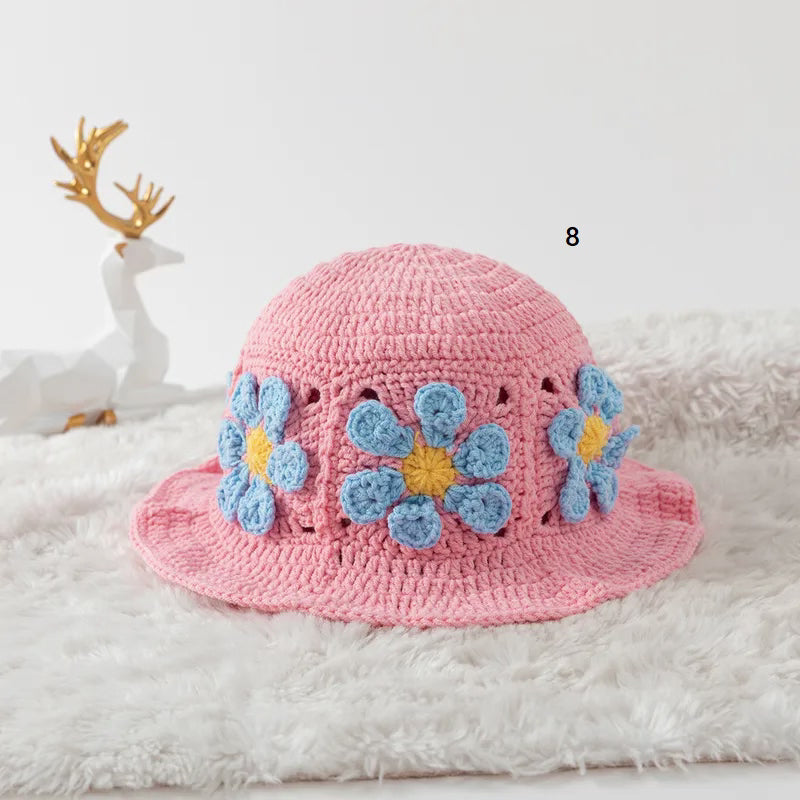 Women's  Simple Style Flower Crimping CottonCap