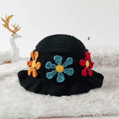 Women's  Simple Style Flower Crimping CottonCap