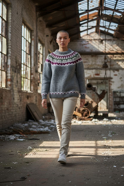 Πουλόβερ Nordic Fair Isle | Χειροποίητο μάλλινο | Προσαρμόσιμα χρώματα 