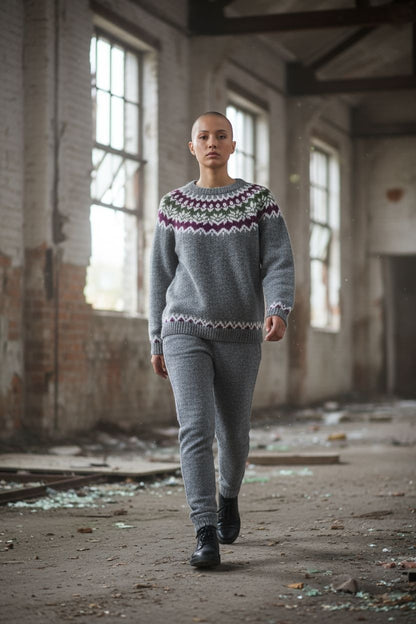 Πουλόβερ Nordic Fair Isle | Χειροποίητο μάλλινο | Προσαρμόσιμα χρώματα 