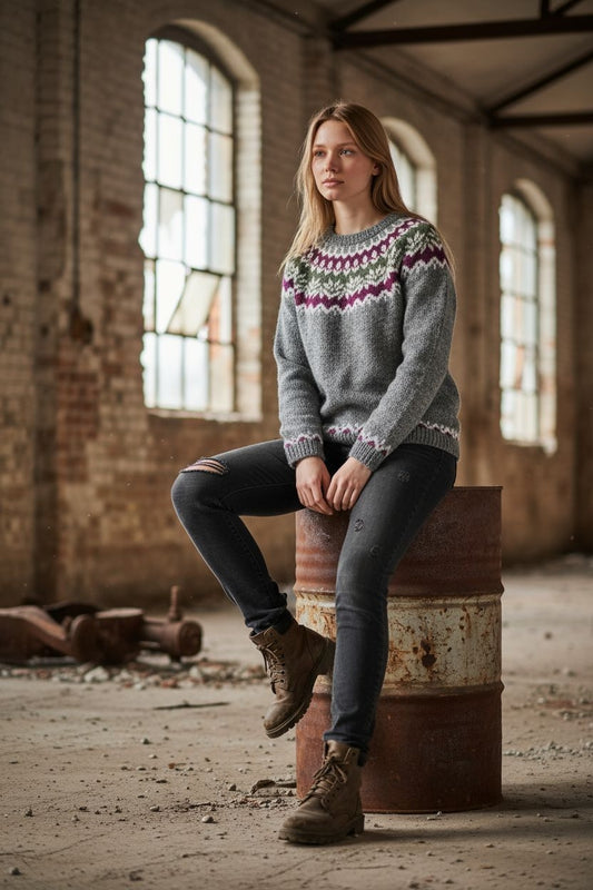 Nordic Fair Isle Sweater | Handmade Wool | Customizable Colors