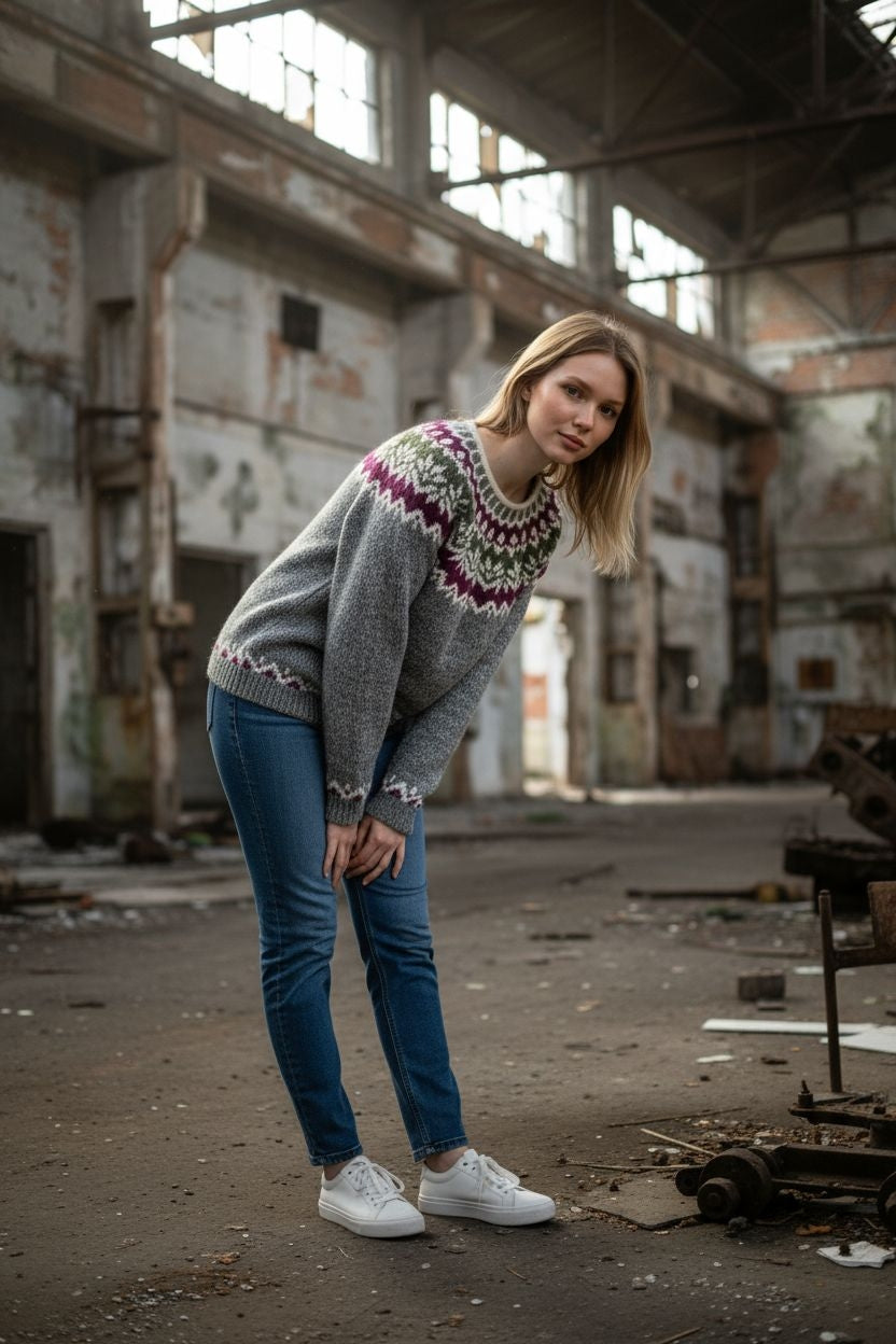 Πουλόβερ Nordic Fair Isle | Χειροποίητο μάλλινο | Προσαρμόσιμα χρώματα 