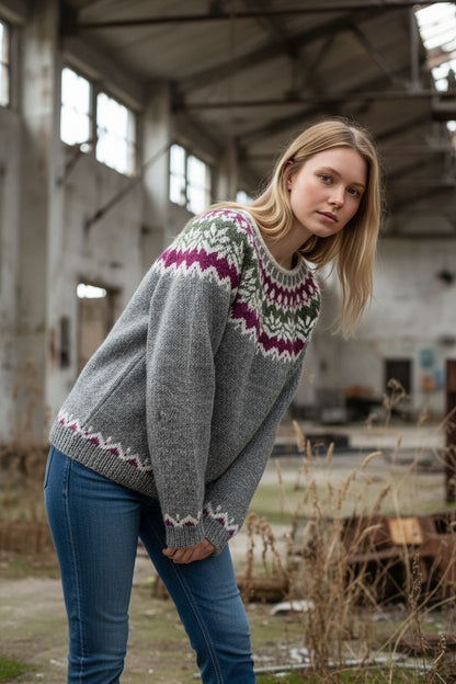 Πουλόβερ Nordic Fair Isle | Χειροποίητο μάλλινο | Προσαρμόσιμα χρώματα 