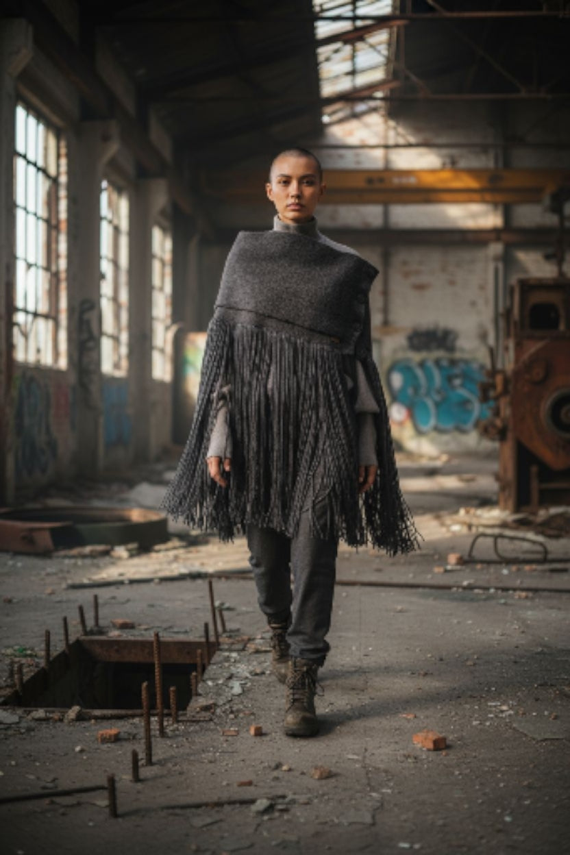 Πόντσο με διπλά κρόσσια – Σχέδιο πλεξίματος (PDF)