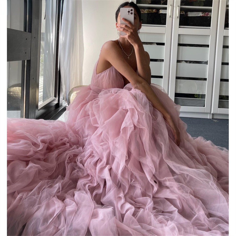 Βραδινό φόρεμα για χορό με ακανόνιστο σχέδιο και τιράντες, μακρύ φόρεμα με στρας