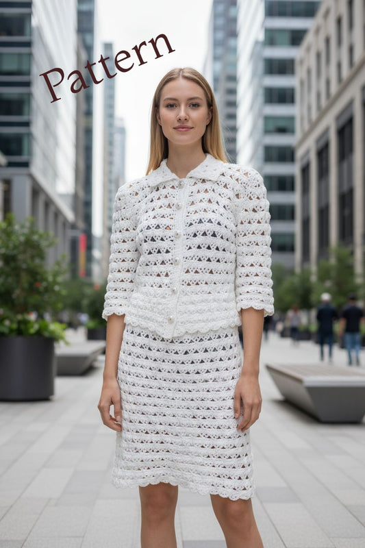 Crochet suit,wedding clothes,gift ideas (pattern only)
