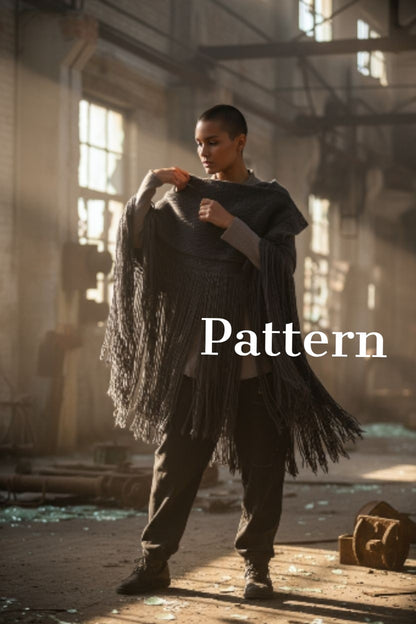 Πόντσο με διπλά κρόσσια – Σχέδιο πλεξίματος (PDF)