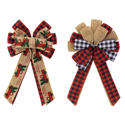 Weihnachtsdekorationen Geschenkbox Plaid Ribbon