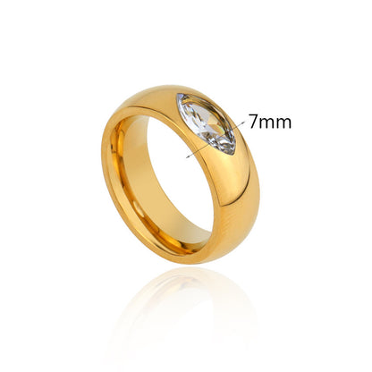 Ladies' Colorless Transparent Square Ring