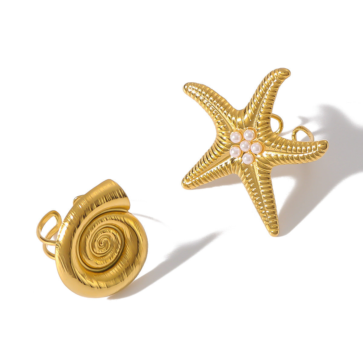 Personality Starfish Stainless Steel Plated 18K Gold Ring