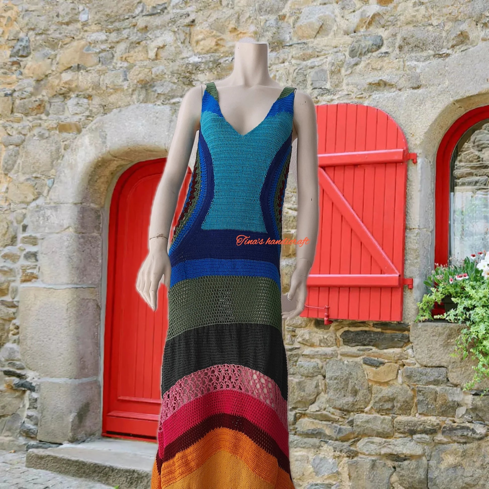 multicolor maxi dress