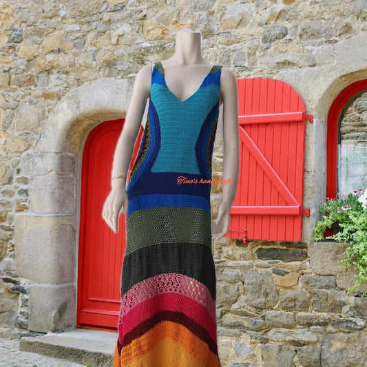 multicolor maxi dress