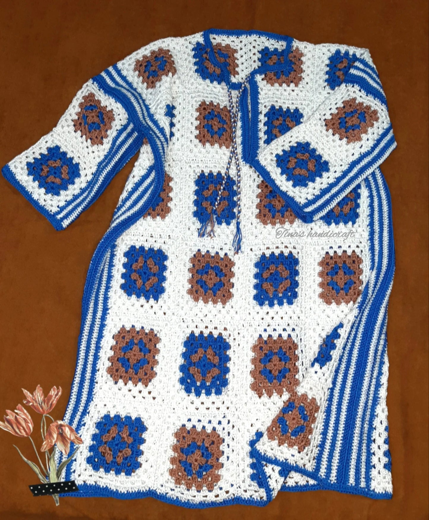 crochet dress with granny squares motif's