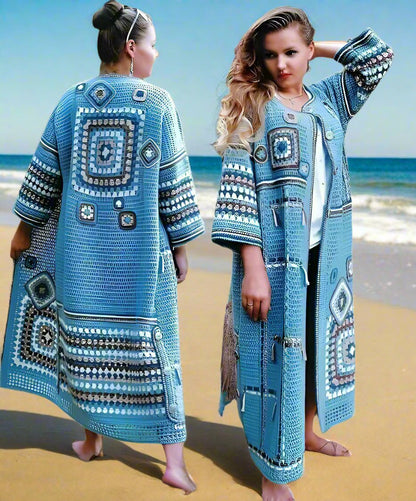 Ζακέτα Boho "Embrace Comfort" με Granny Square Patterns