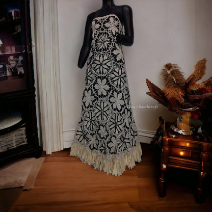 Afrodite crochet dress with fringes