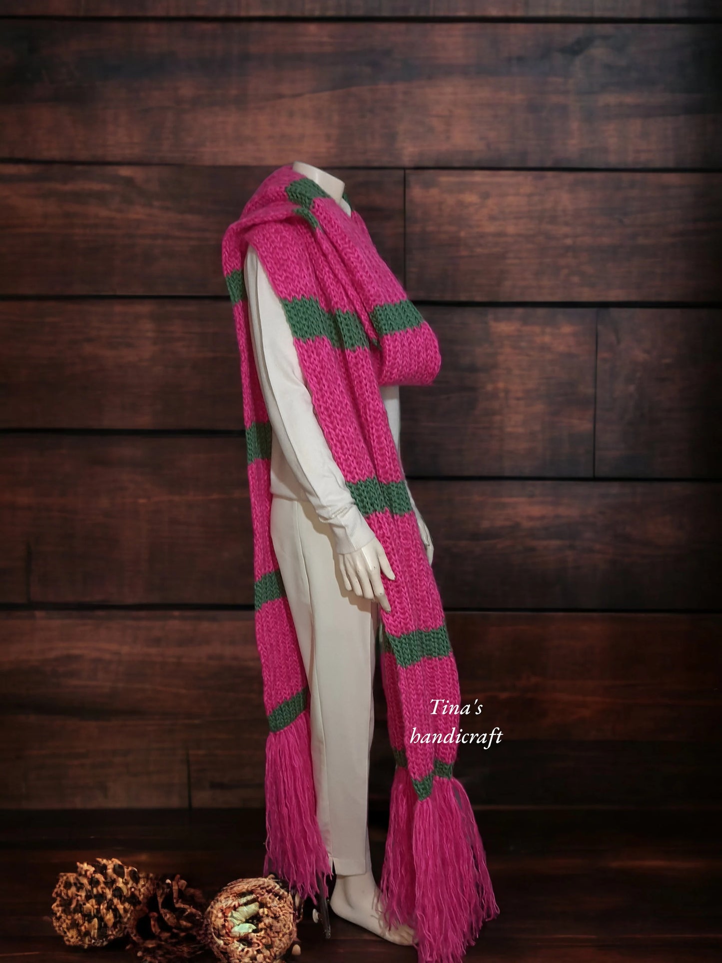 Long knitted scarves