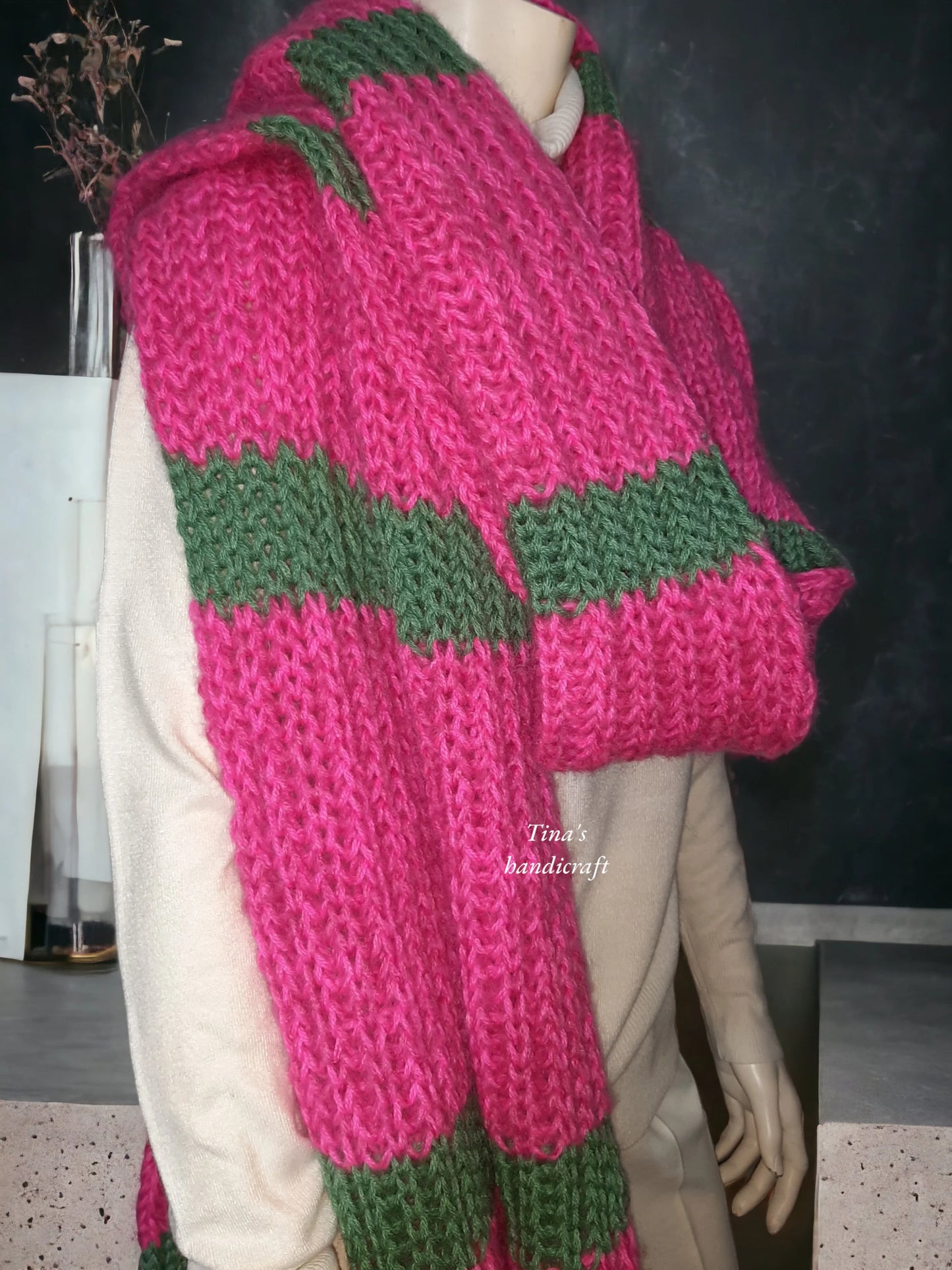 Long knitted scarves