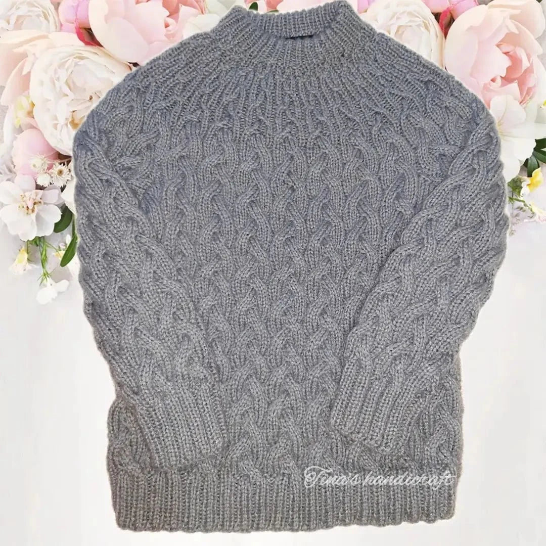 Χειροποίητο Πουλόβερ από Πλεκτό Πλεκτό Ανδρικό | Γκρι Ανθρακί Μάλλινο 